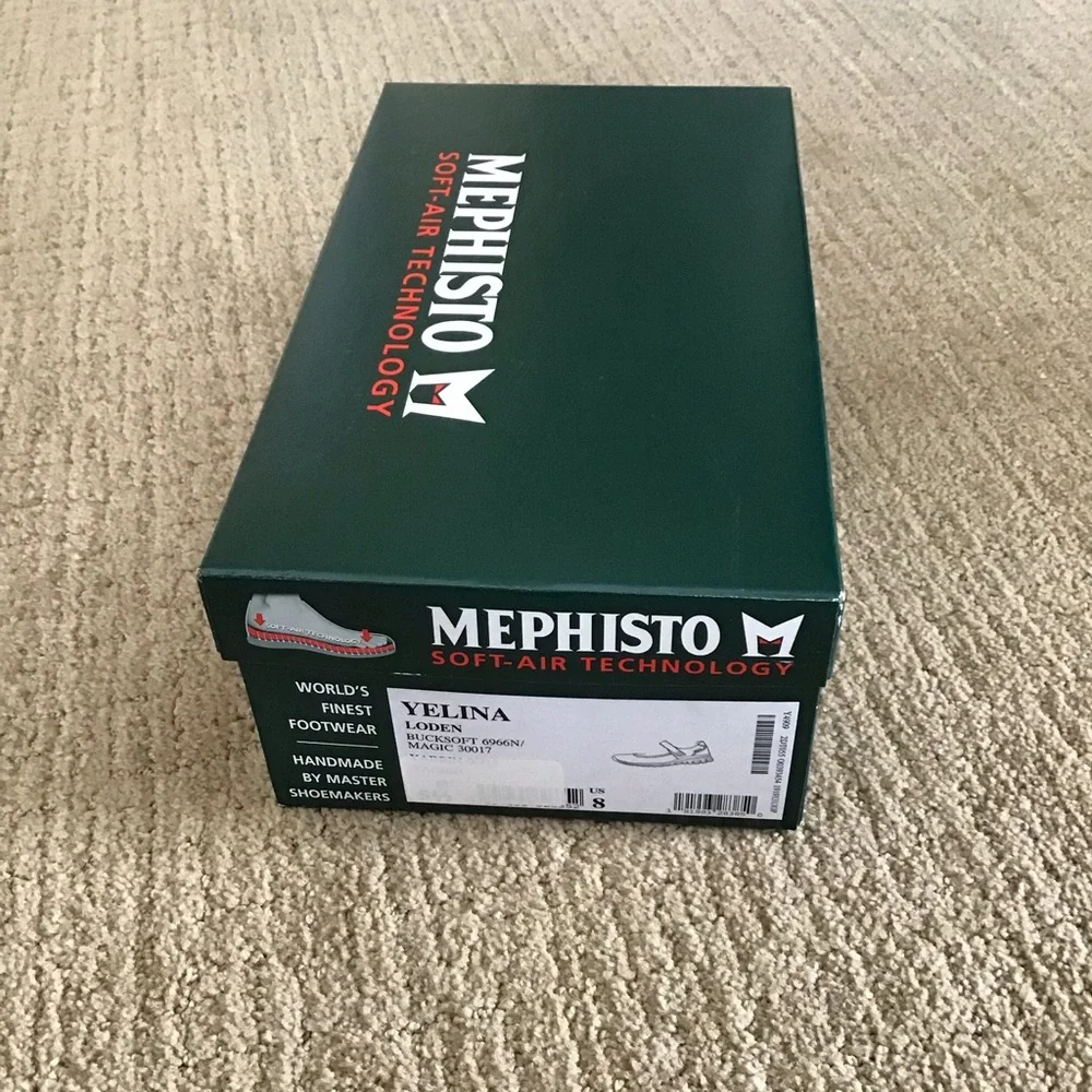 New Mephisto Yelina Suede Wedge Mary Jane Sneakers, Size 8